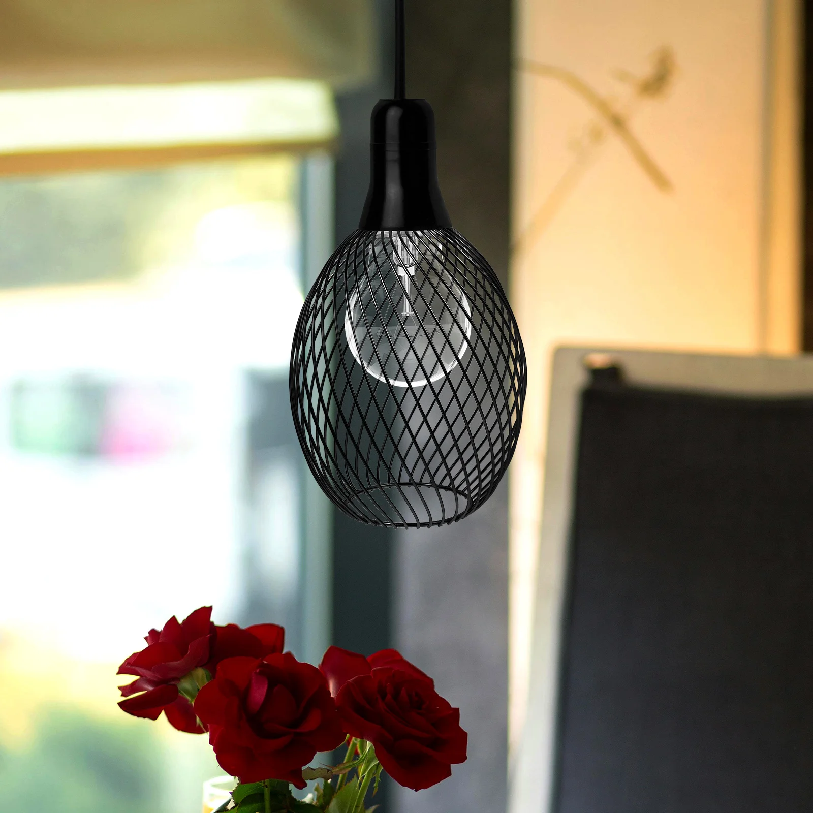 Practical Metal Lamp Shade For Hanging Lamp Unique Spiral Design Light Fixture For Hotel Home Restaurant