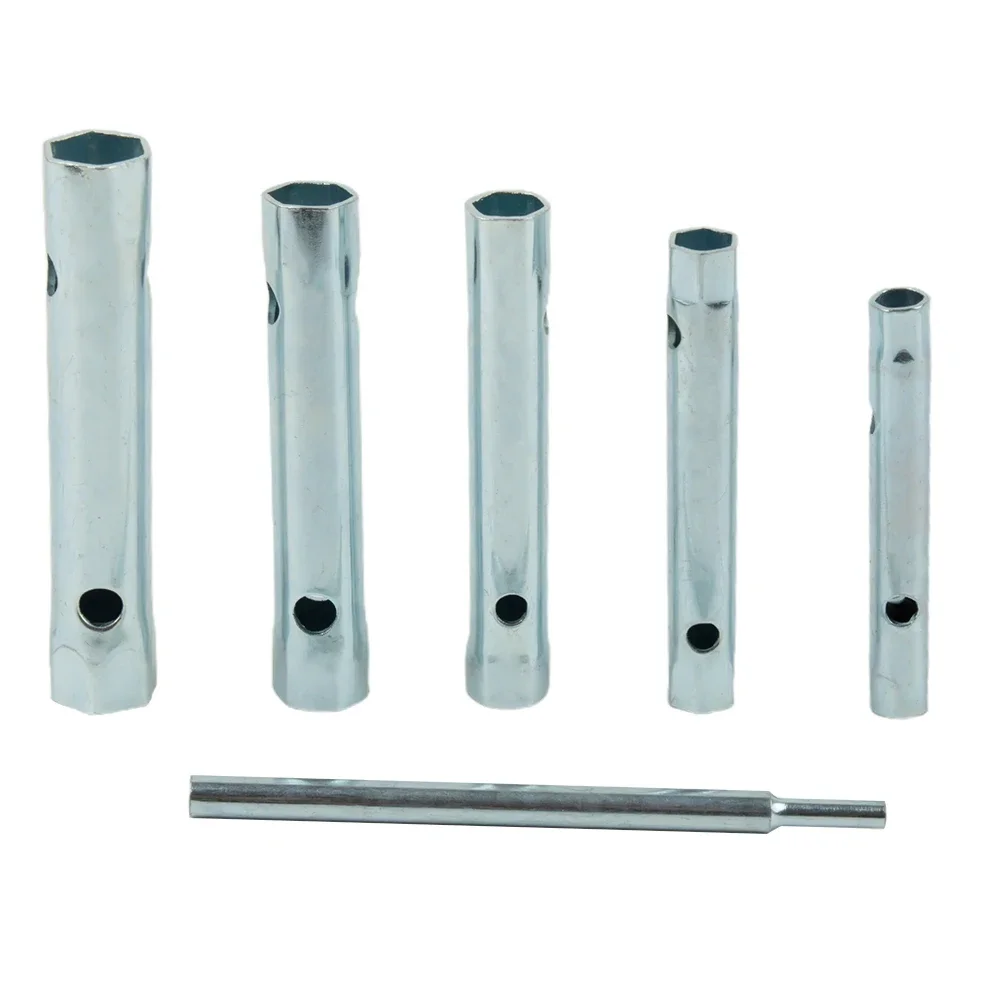 

6Pcs Metric Tubular Box Wrench Tube Bar Spark-Plug Spanner 8-17mm For Automotive Plumb Repair Steel Double Ended Hand Tools