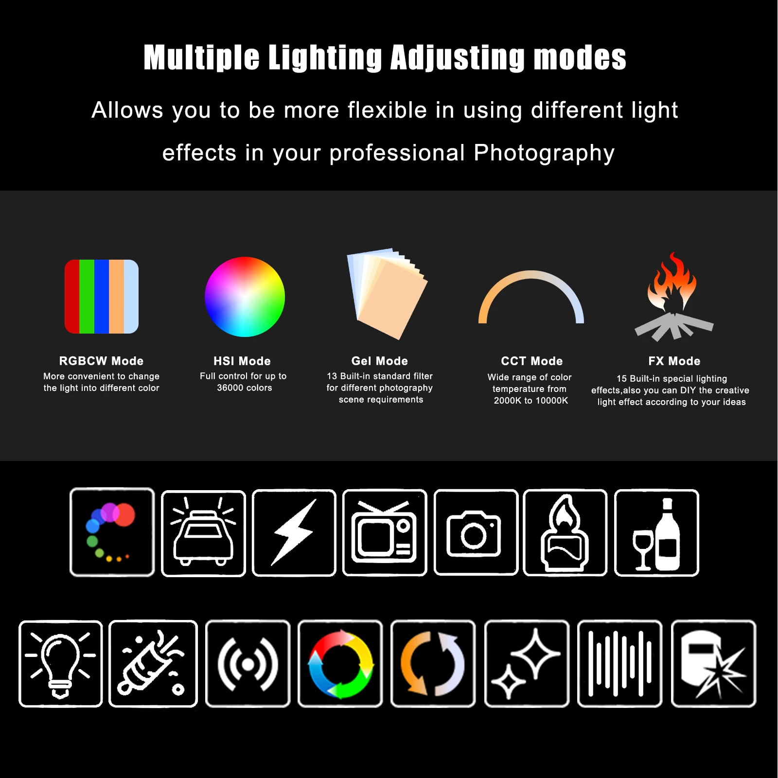 LUXCEO P120S LED RGB Video Light Tube Stick 120cm 2000~10000K