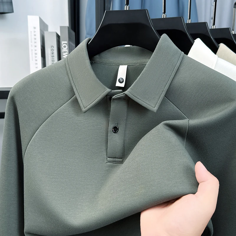 

Light Luxury Polo Shirt Men's Short Sleeved 2025 Autumn Season New Solid Color Lapel Top Trendy Loose Casual T-shirt