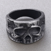 Vintage High Quality Skeleton Skull Finger Ring Band Gothic Women Men Ring Gun Black Rock Hip Hop Ring Wholesale