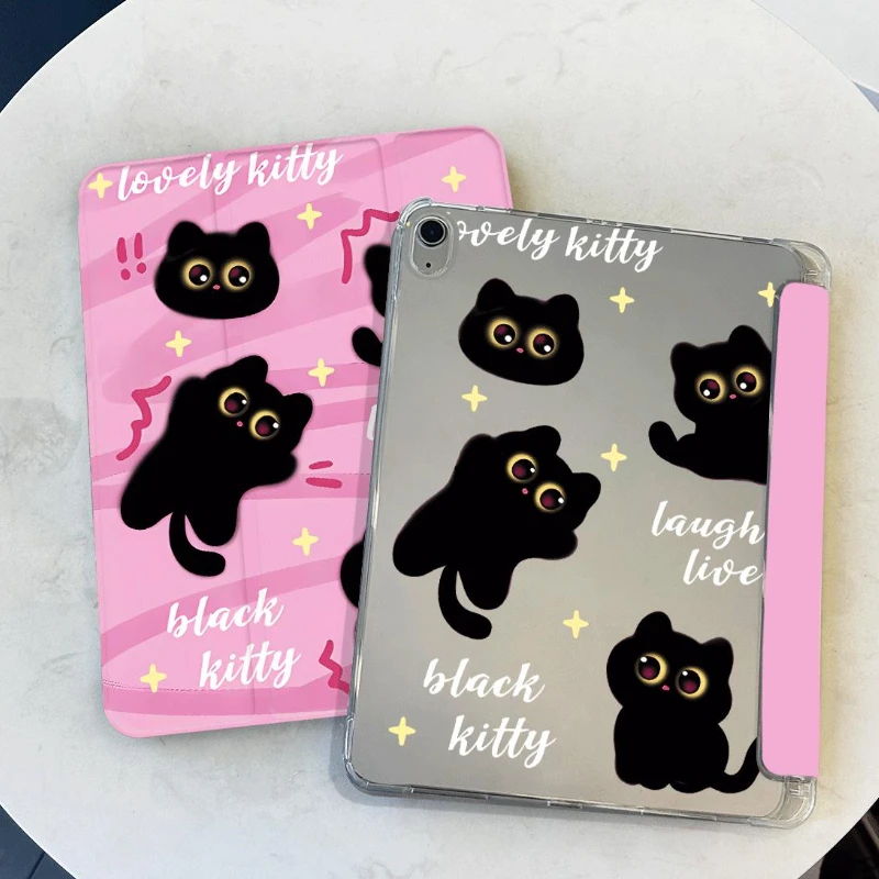 Cute Black Cat Ipad Case for IPad 5th 6th 7th 8th 9th Gen Case IPad Pro 11 12.9 Mini 6 8.3 Inch 10.5 10.9 11 Air 3/4/5/6 Cover