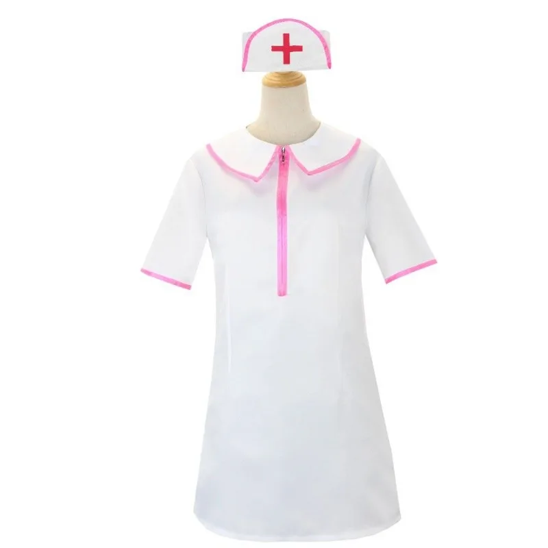 

Makima Costume Anime Chainsaw Man Cosplay Nurse Short Sleeve Hat Full Set Japanese Section Dress Role Play Outfits Women