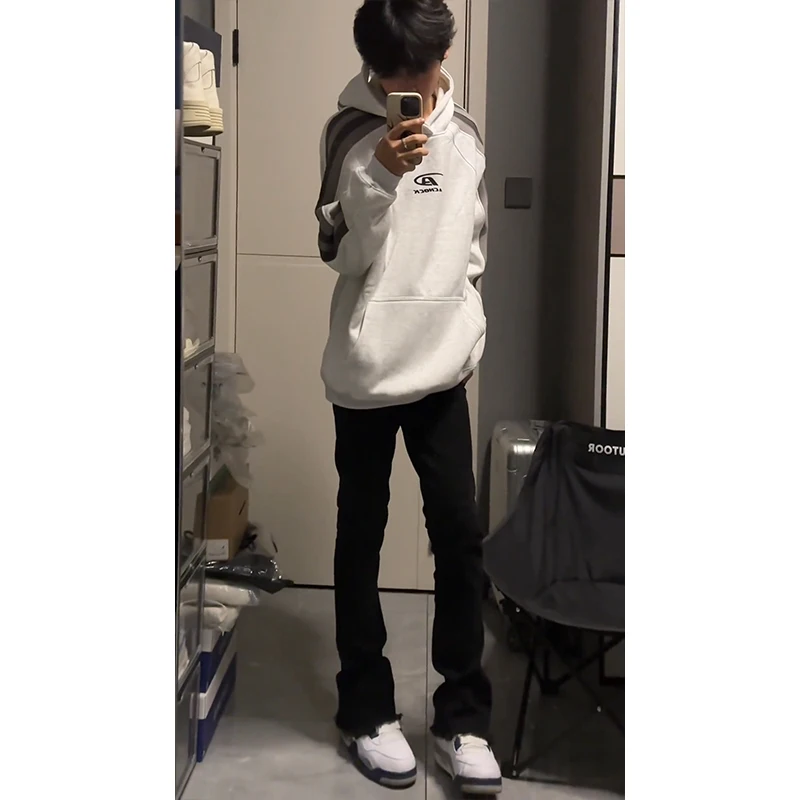 

Мужские джинсы American Vibe Pure Bla Slim Fit, прямые, расклешенные, из смесового хлопка и полиэстера, стильные, молодежные