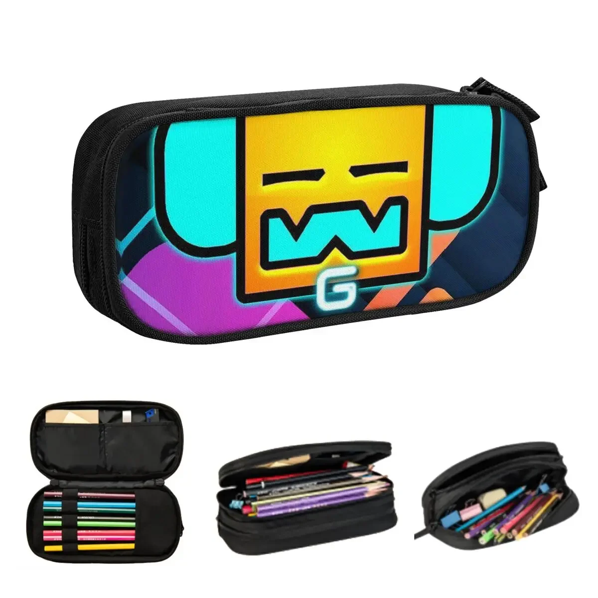 

Geometry Dash Pencil Cases Large Capacity Pen Bags Pen Box Pencil Pouch For Boys Girls Students Stationery School Office