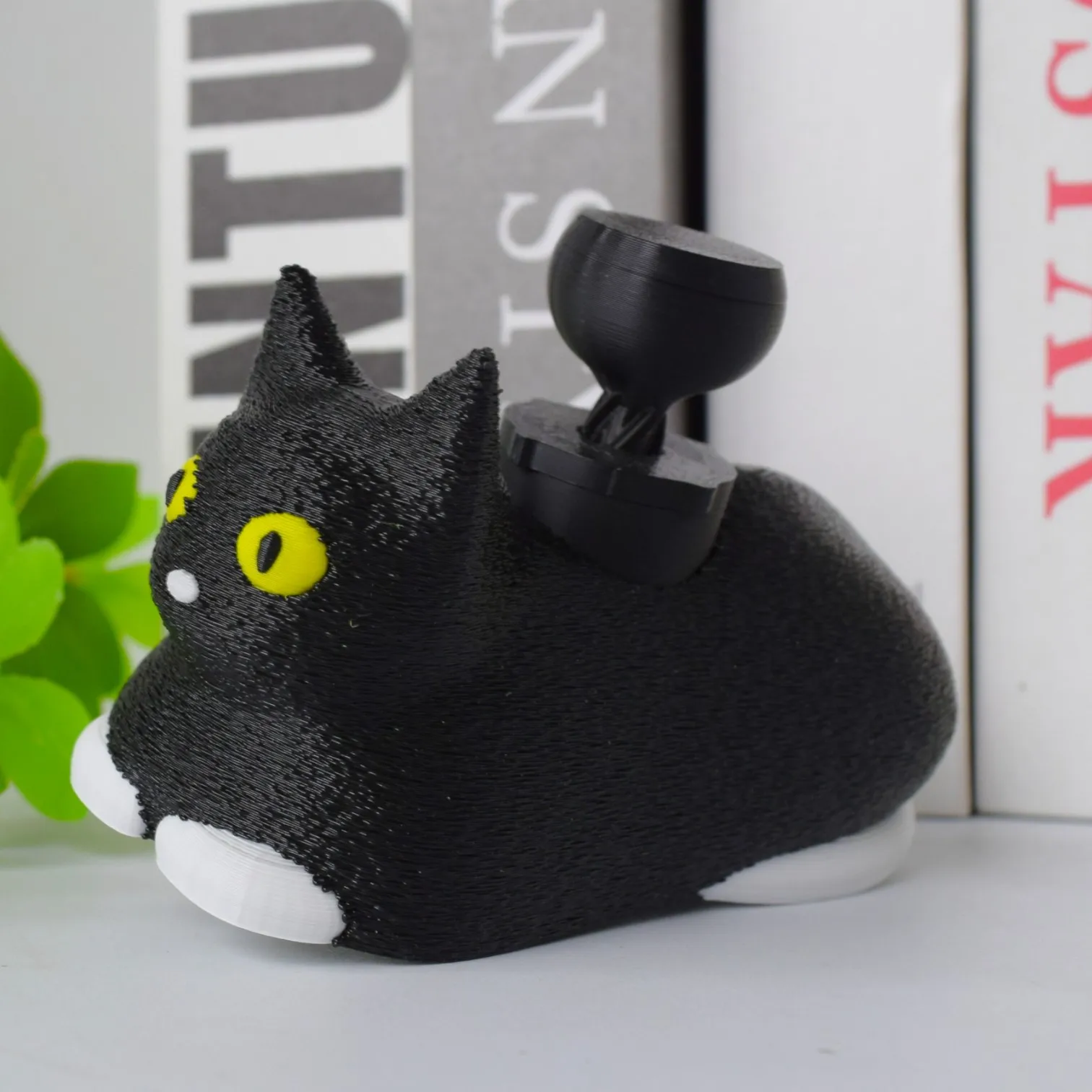 مضحك لطيف أسود أبيض الدورية القط ثلاثية الأبعاد الطباعة لعبة سطح المكتب الحلي الزخرفية الأطفال الضغط الدورية هريرة اللعب #5