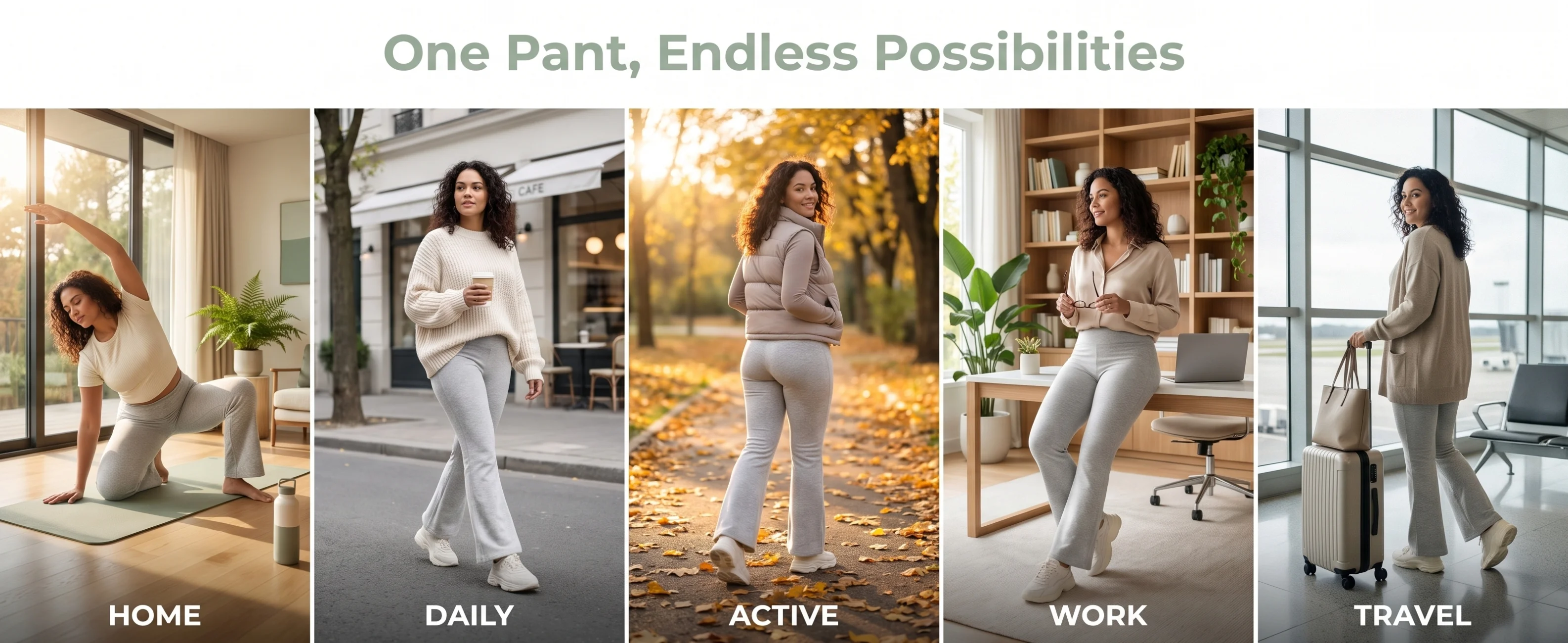 Plus-Size Damen Sherpa Flare Fleece-gefütterte High-Waist Leggings, Winterwarme 4-Wege-Stretch Thermo-Yogahose – Detail 2
