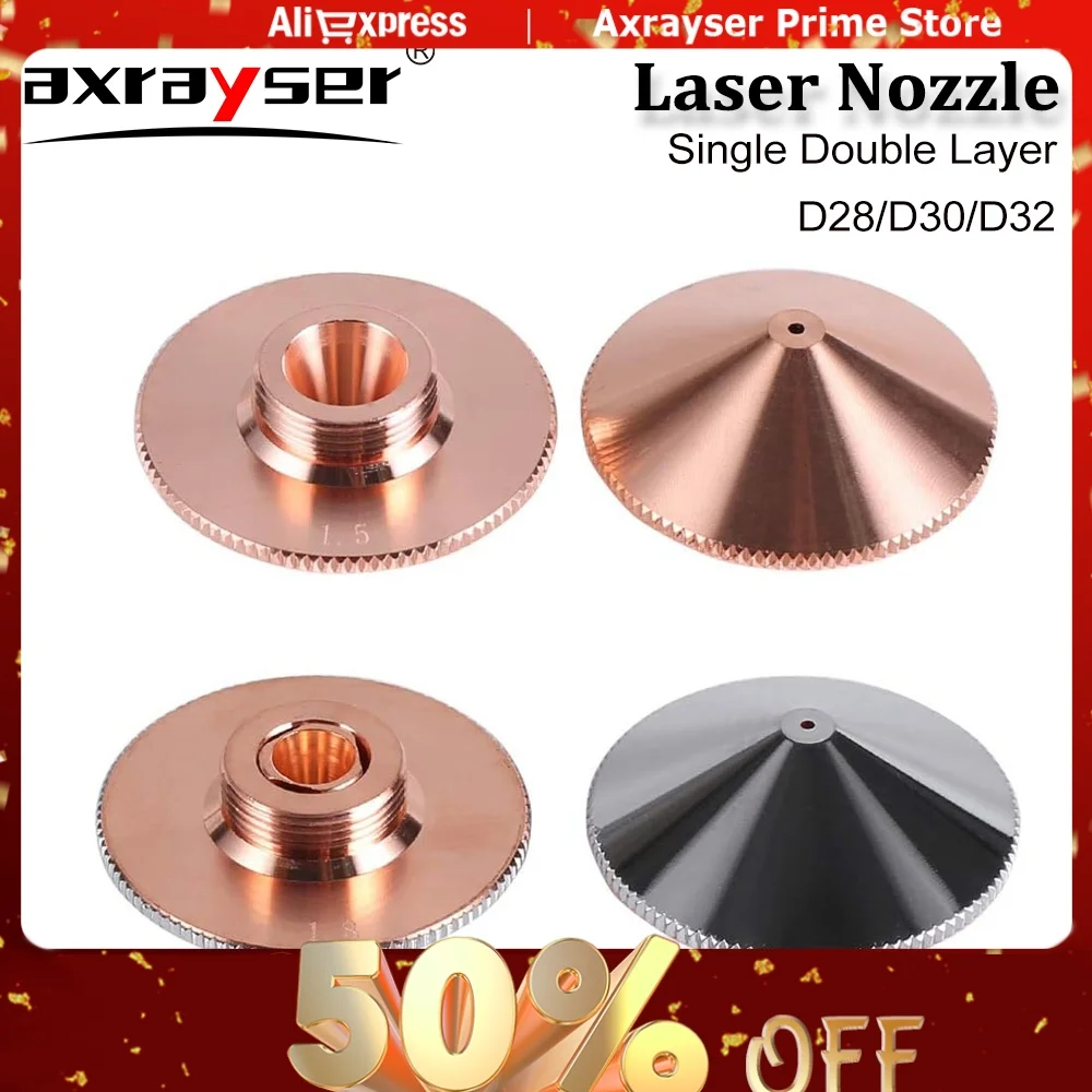 

Axrayser Laser Nozzle Fiber Cutting Machine Single Double Layer D28 D30 32mm for Raytools Precitec