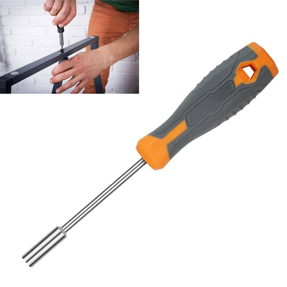 1pc Screwdriver Handle Magnetic-Head 1/4 Inch 6.35mm Hex Adapter Screwdriver Bit Holder Rotating Ratchet Wrench Drive Adapter