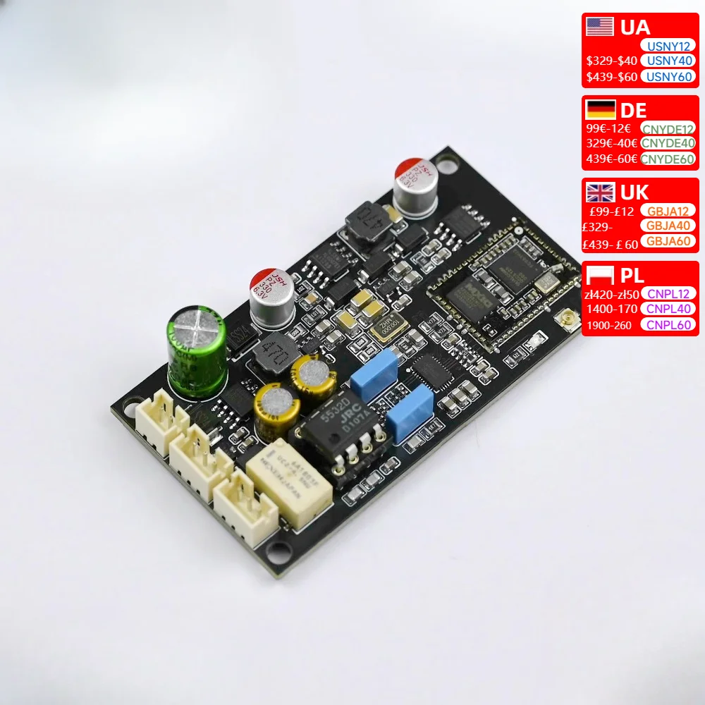 ES9038Q2M Bluetooth 5.1 decoding board QCC5125 receiving ES9018 module with QCC3084 5.3 5.4