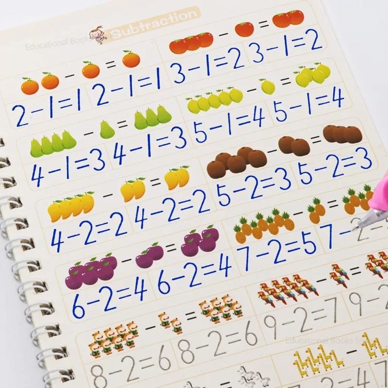 4 Übungssets für französische Kalligraphie, Arbeitsbuch mit Alphabet und Zahlen, Übungsheft für französische Anfänger – Detail 9
