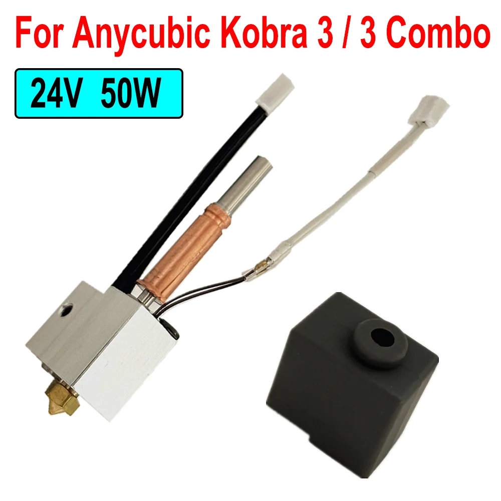 Für Anycubic Kobra 3/3 Combo Hotend Kit 0,6/0,4/0,2mm Düse 3D Drucker Zubehör Hot End 24V 50W Für Anycubic Kobra 3 Hotend
