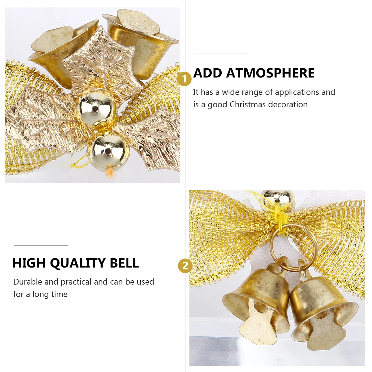 

6pcs Christmas Tree Decorations Shiny Gold Bows Fabric Ribbon Large Bowknots DIY Crafts Holiday naments Xmas Accessories