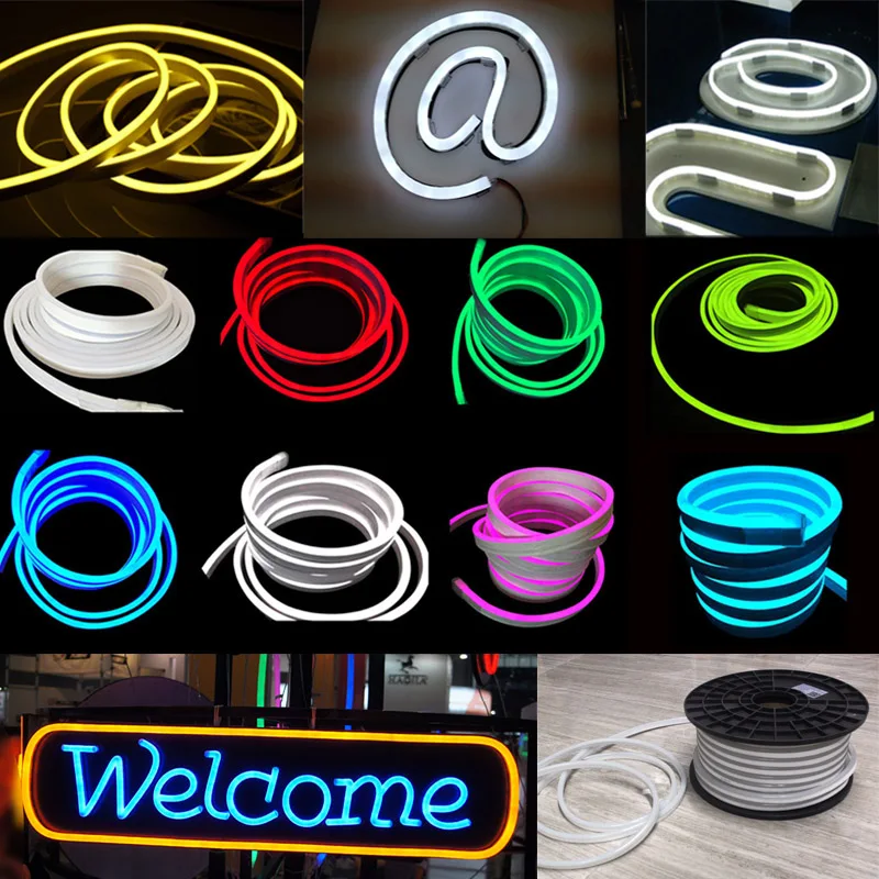 10M Cut Flexible LED Neon Lights 24V Waterproof Outdoor Advertising Signs SMD 2835 5CM Decorative Soft Light 6 x 12mm Wholesale