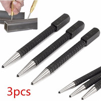 3pcs/set Power Tool Steel Center Punch Automatic Center Pin Set Point Metal Wood Scribe Spring Loaded Marking Tool Starting Hole