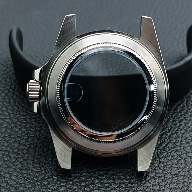 حافظة ساعة جديدة بتوقيت جرينتش 39.5 ملم، مناسبة لحركات NH34/35، مع كريستال الياقوت المسطح وعرض العروة 20 ملم #3