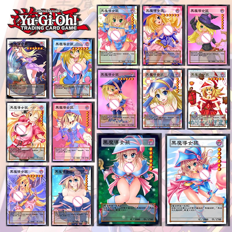 

Yu-Gi-Oh Black Magician Girl DIY homemade flash card Flat explosion NRR ACG sexy form boy Toy collection Birthday Christmas gift