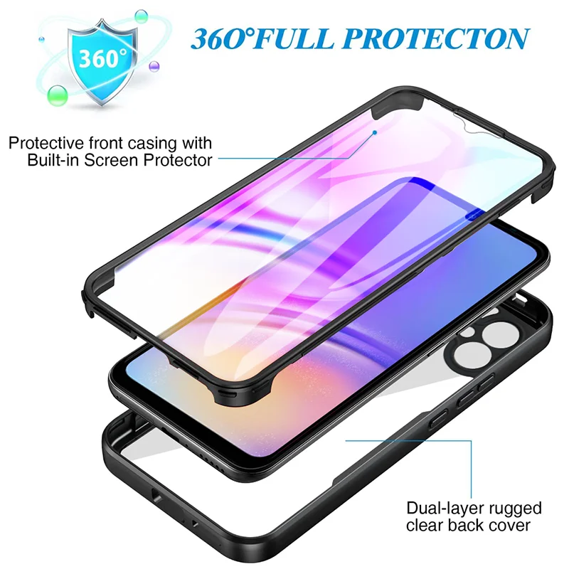 Funda resistente de cuerpo completo 360 para Samsung Galaxy A51 A52 A53 A54 A55 A71 A72 A73 A82 funda de teléfono suave transparente de doble cara