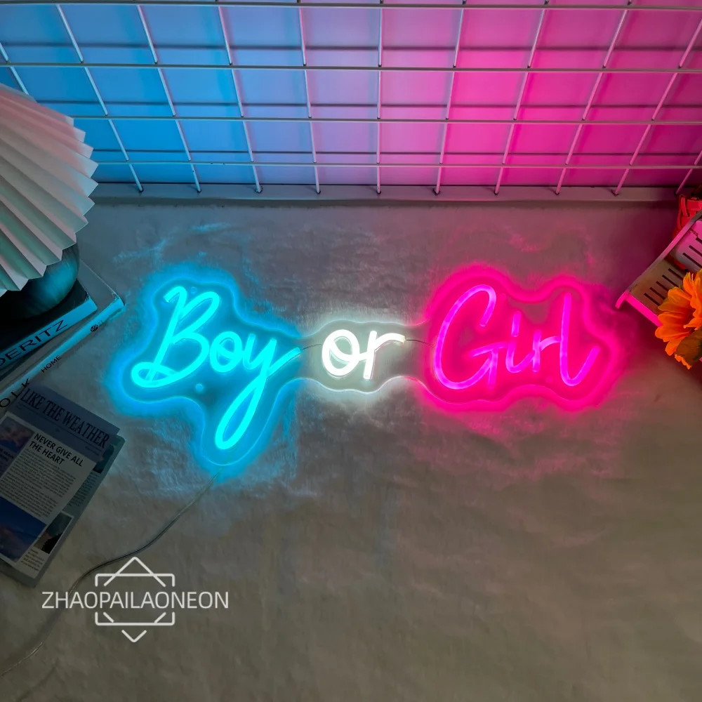 صبي أو فتاة النيون مصباح ليد الجنس تكشف العناصر USB Led الجنس تكشف ديكور غرفة نوم المنزل غرفة الحفلات ديكور وحدة إضاءة LED جداريّة النيون #4