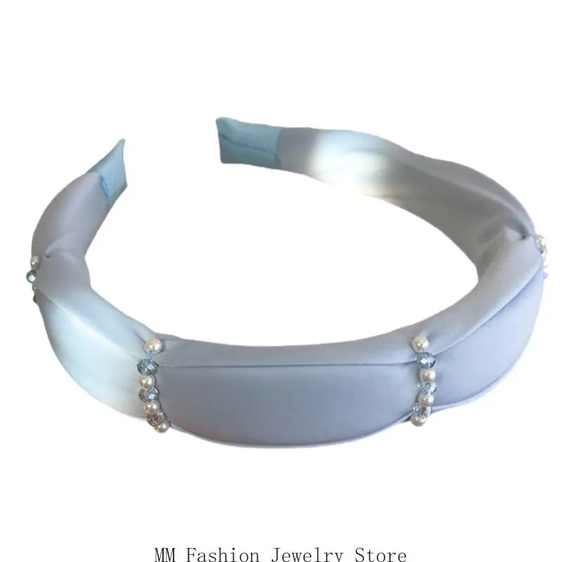 D0ub Bandons perles uniques pour les femmes confortables Tissu tissus Tiptes port quotidiens pour les réunions bal