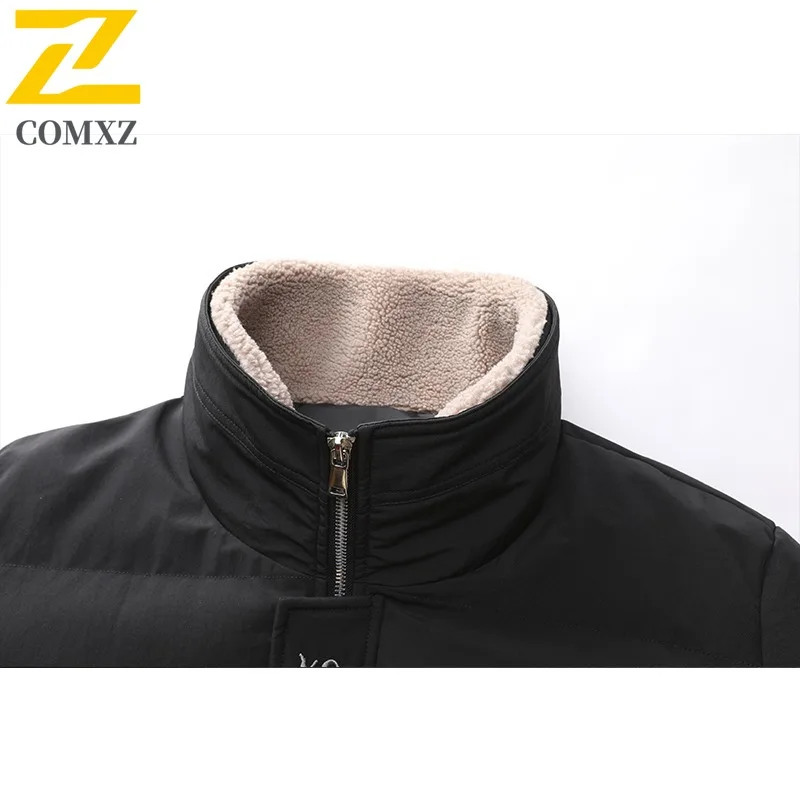 COMXZ Men Winter Jacket Trendy Windproof Thick High-Quality Hiking Shopping Padding Coat Outdoor Glamorous Cotton Padded Jacket