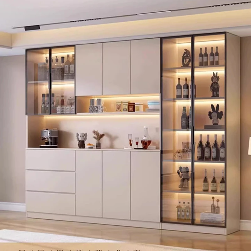 

Multifunctional Shelves Wine Cabinet Living Room Storage Bar Cabinet Luxury Wood Modern Placards Ouverts Chinese Style Furniture