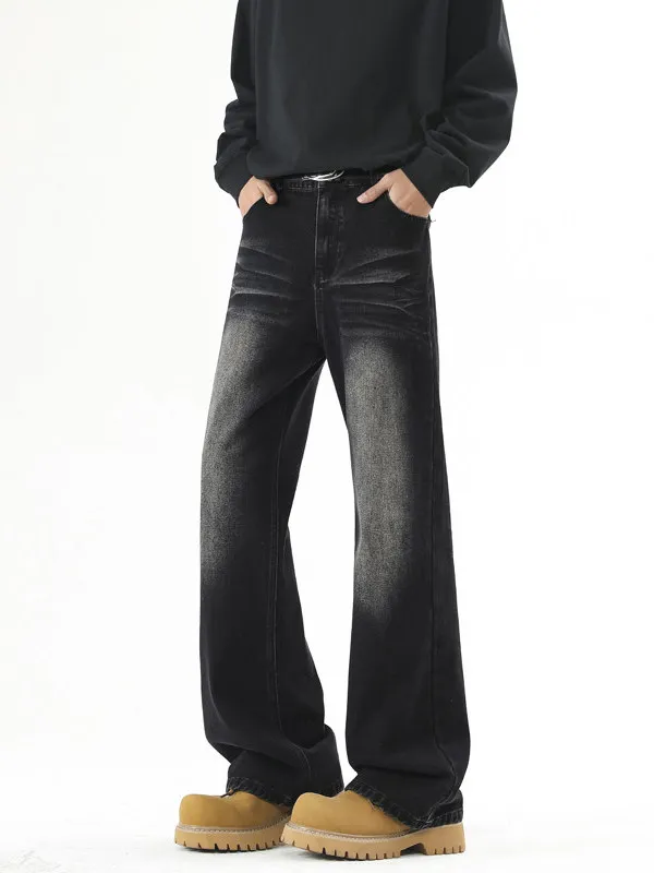 

Retro American Street Sle Light Wa Men's Jeans Loose Straight Leg Floor-Length Casual Comfortable Cotton Trousers
