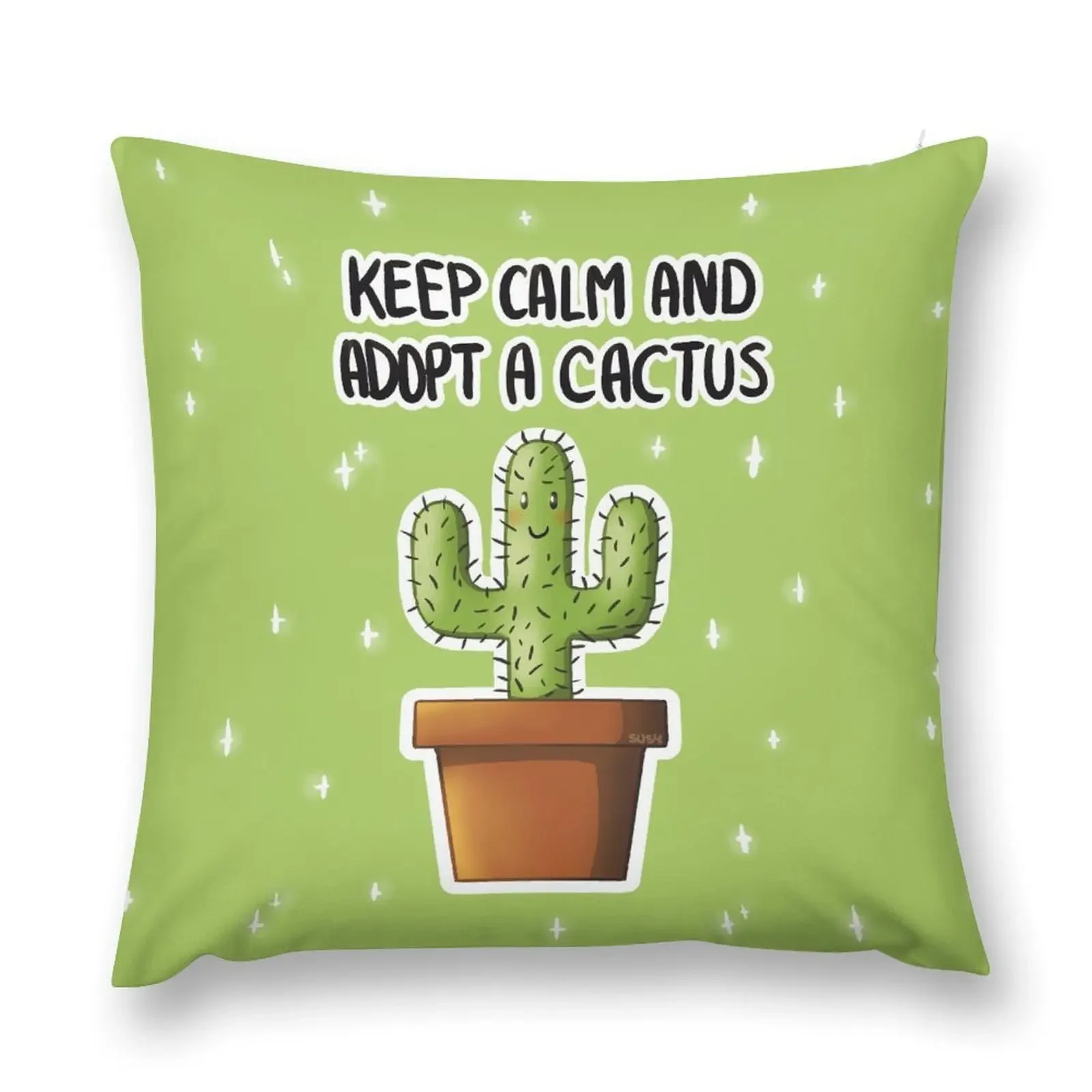 Keep calm and adopt a cactus Throw Pillow Cushions Pillow Case christmas pillowcases pillow cover christmas