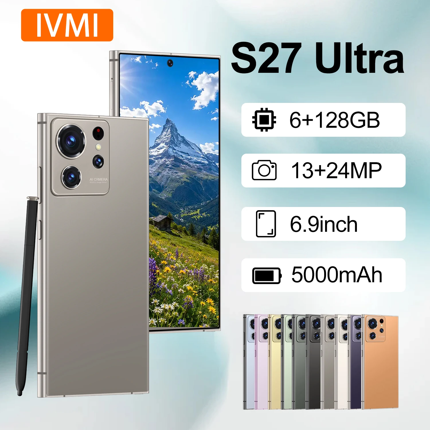 IVMI Google S27 Ultra Smartphones Android 12 Dual SIM 6.9