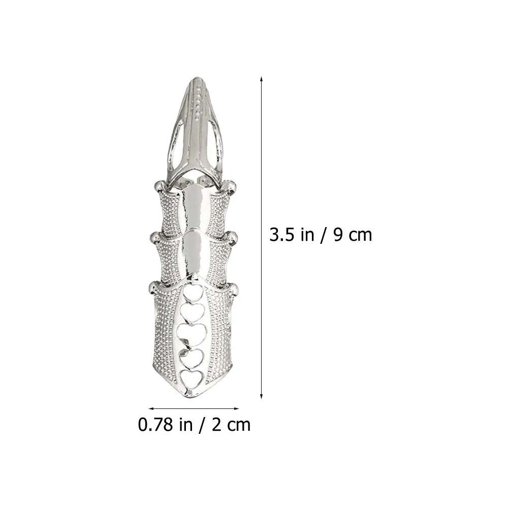 3Pcs Metal Hollowed Fingernail Claw Rings Alloy Nail Covers for Cosplay Dance Performance Finger Decoration Accessories