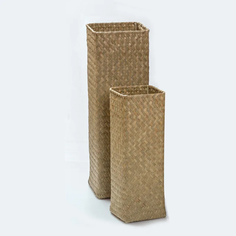 

Hand-Woven Tall Rattan Woven Flower Holder For Fresh Dried Flowers Decorative Floor Vase Home Office Modern Boho Style Easy