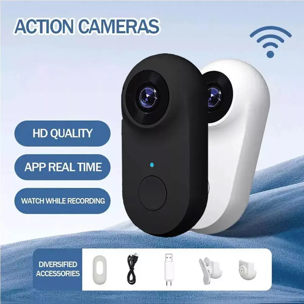 Panoramic Thumb Camera 360° HD 1080p Camera Anti-Shake Chest Fixed Motorcycle Driving Camera Life Memory Recorder