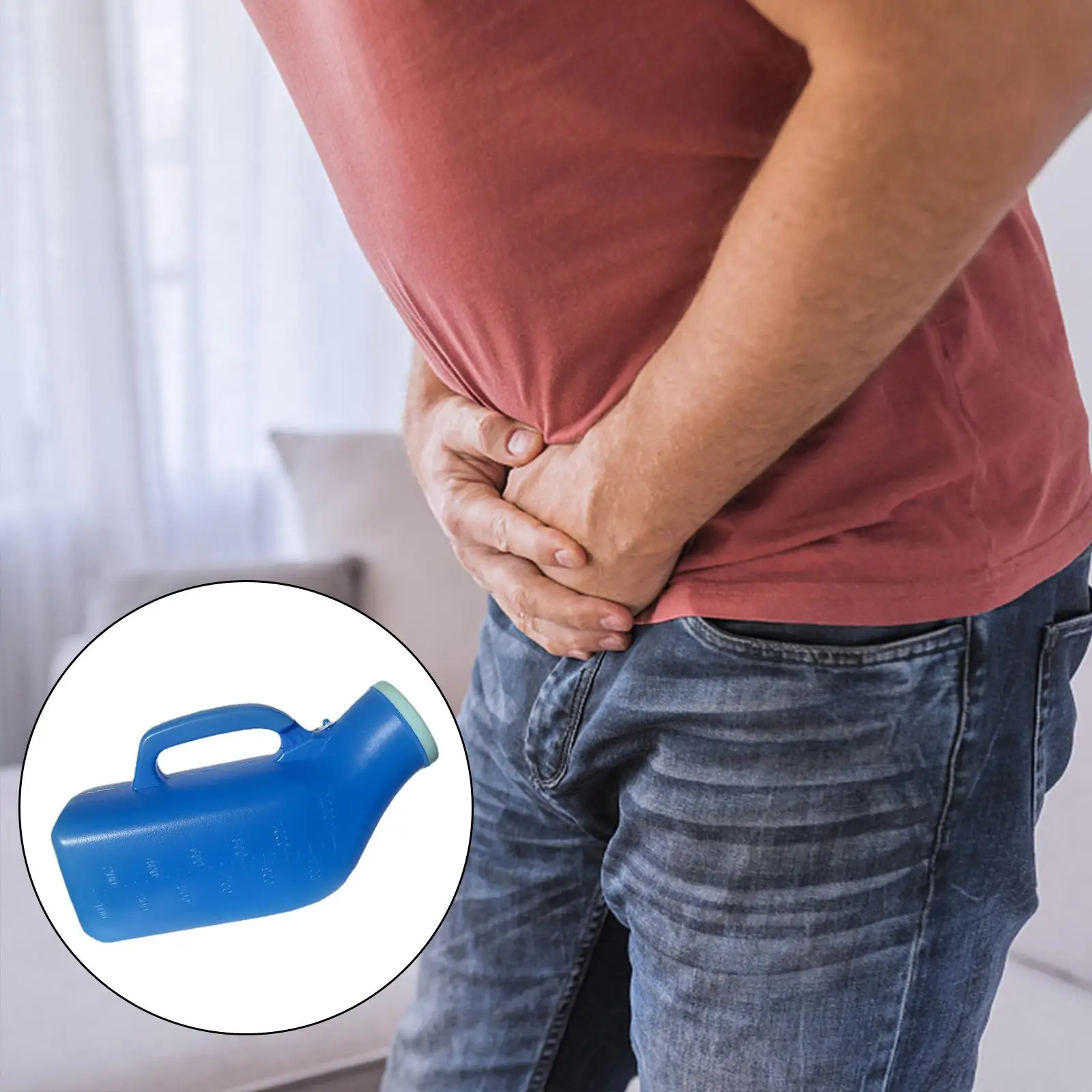 2 Elderly Portable Toilet Urinal for Bedroom Hiking Bedbound Patient Male