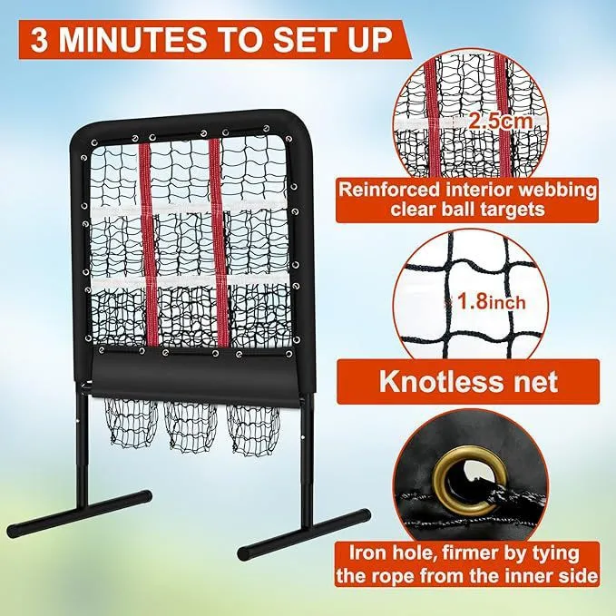 Baseball 9 Gongge training Baseball softball batting practice  Pitcher block net Home run Flat net Bounce net