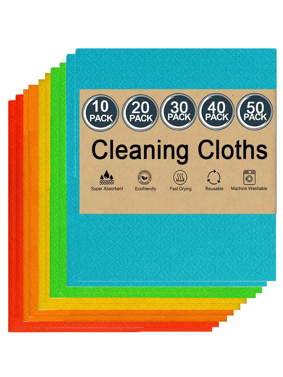 

Microfiber Cleaning Cloths, Ultra Absorbent Kitchen Towels, Reusable and Lint-Free Cleaning Supplies for Kitchen, Car & Home