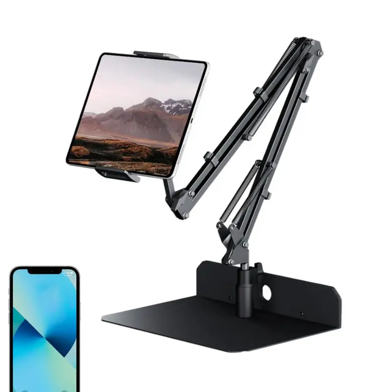 Phone Stand Adjustable For Bed Cell Phone Mount Clamp With 360-Degree Rotation Mobile Phone Tablet Holder For Desk Bedframe