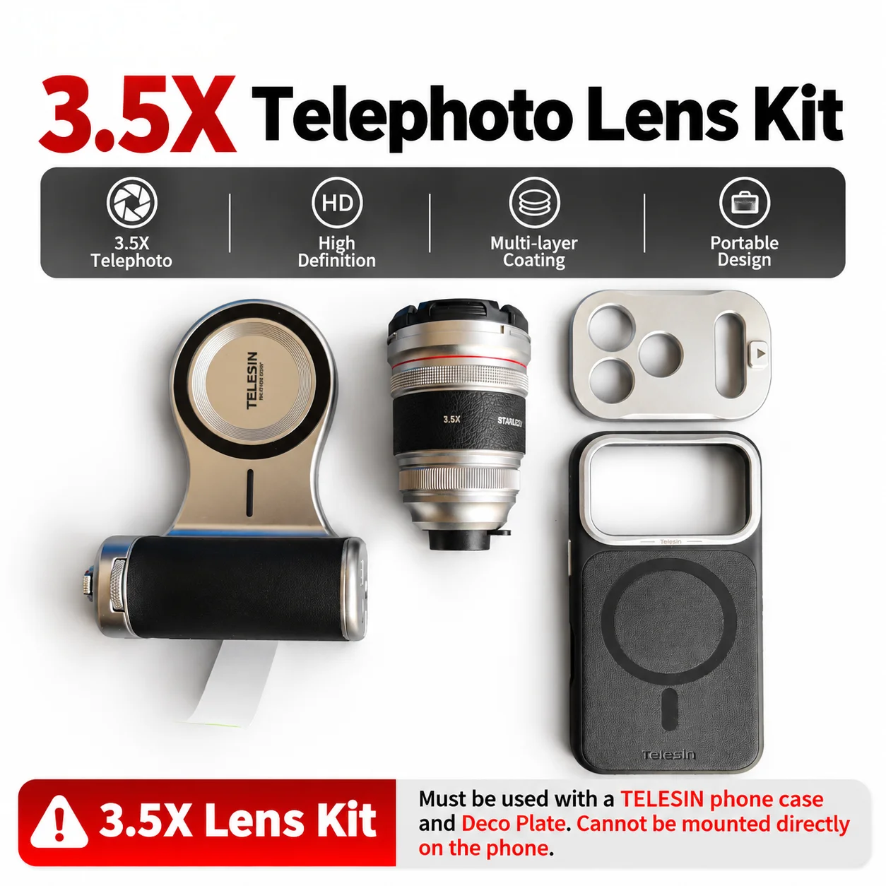 TELESIN 2X 3.5X Telephoto Lens for IPhone 17 Pro Max 18 Pro Max Optical Zoom Camera Lens Portrait Long Range Photography