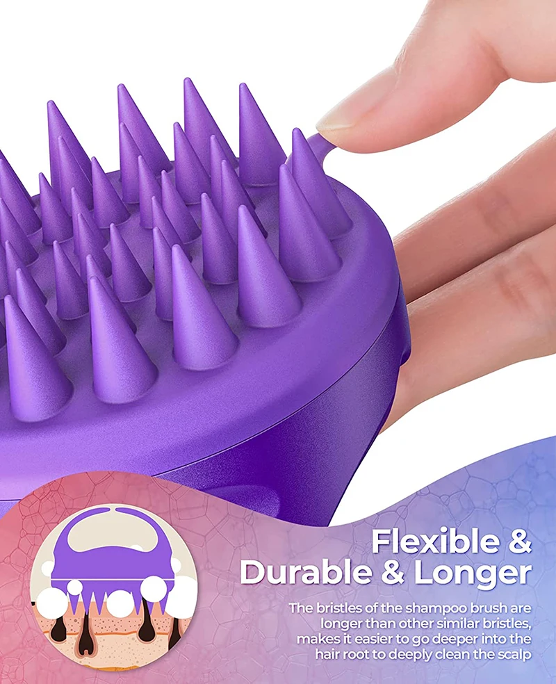 Scalp Massager Shampoo Brush Hair Washing Scalp Brush Soft Silicone Scalp Massager Hair Comb for Dandruff Removal Hair Growth