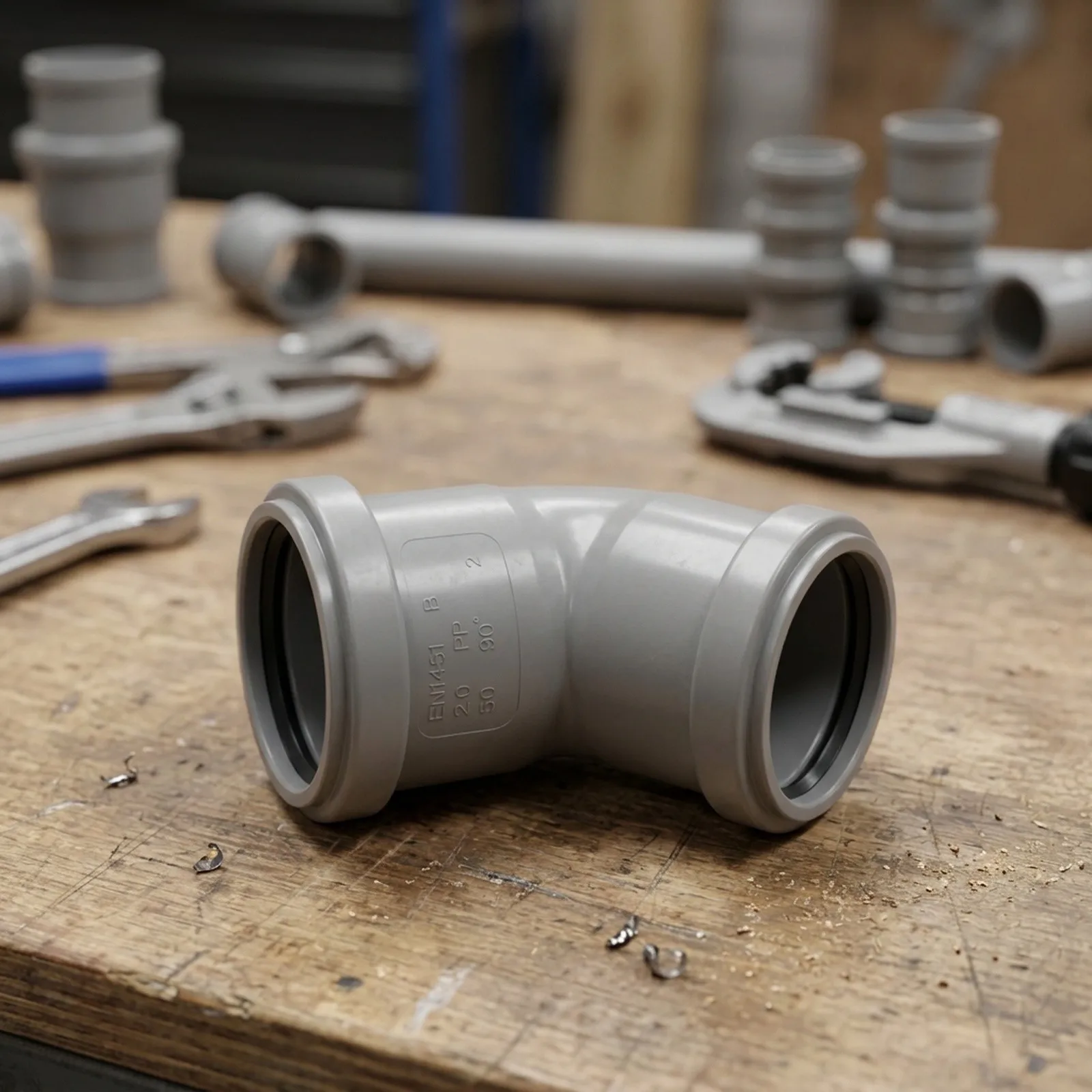 Plastic 90 Degree Bend Fitting for 50mm For Drain Pipes Featuring Push to Connect Operation and Snap Nut Mechanical Locking