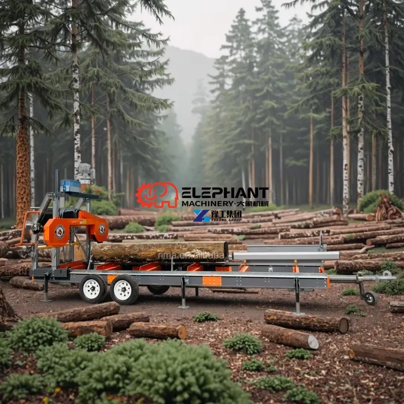 Hot Sale Portable Band Sawmill Petrol Industrial Woodworking Machine Mobile Sawmill Swing Blade Sawmill Timber
