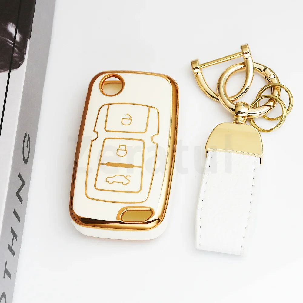 Shell Fob Keychain For Geely Emgrand EC7-RV EC715 EC718-RV GC5 GC6 EC8 SL EU 7 EC7 EC715 EC718 Car Remote Key Case Cover Folding view 3
