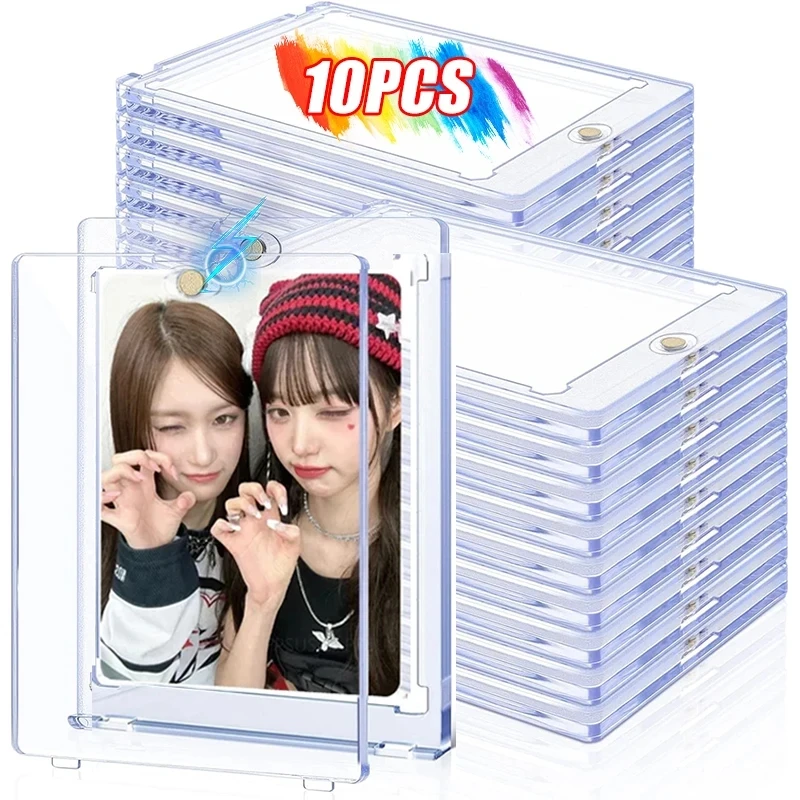 10-1Pcs 35PT Hard Magnetic Card Holder for Kpop Idol Photo Cards Protector Sports Trading Card Toploaders Sleeves Display Case