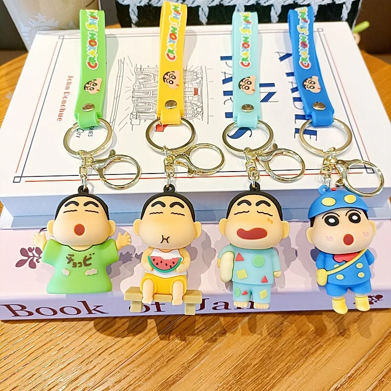 New Kawaii Crayon Shin-Chan Keychain Anime Bag Keyrings Cartoon Doll Car Pendant Decoration Accessories Kids Toys
