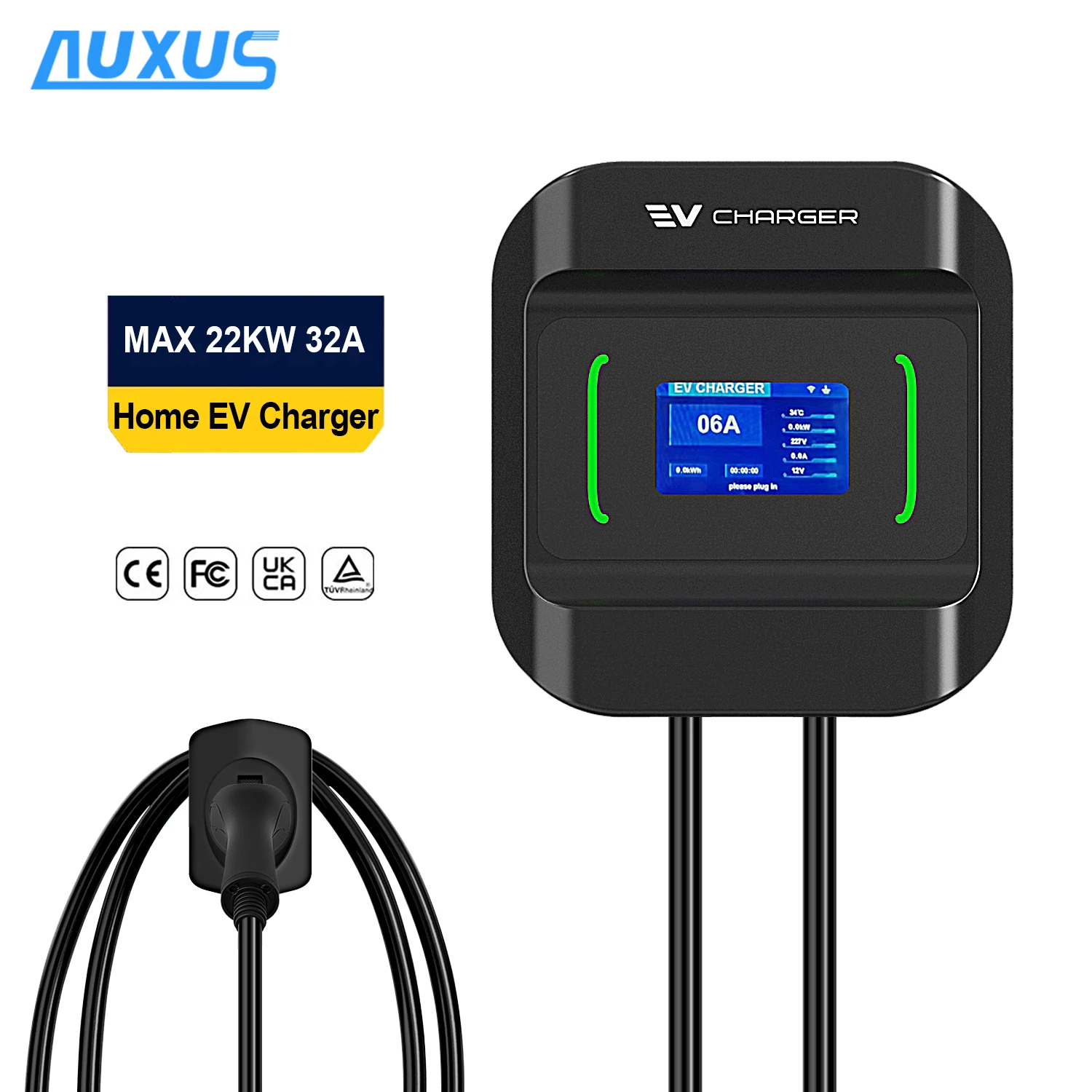 

Зарядная станция переменного тока для электромобилей Type 2, 7 кВт, 11 кВт, 22 кВт, настенная, быстрая зарядка, для электромобилей