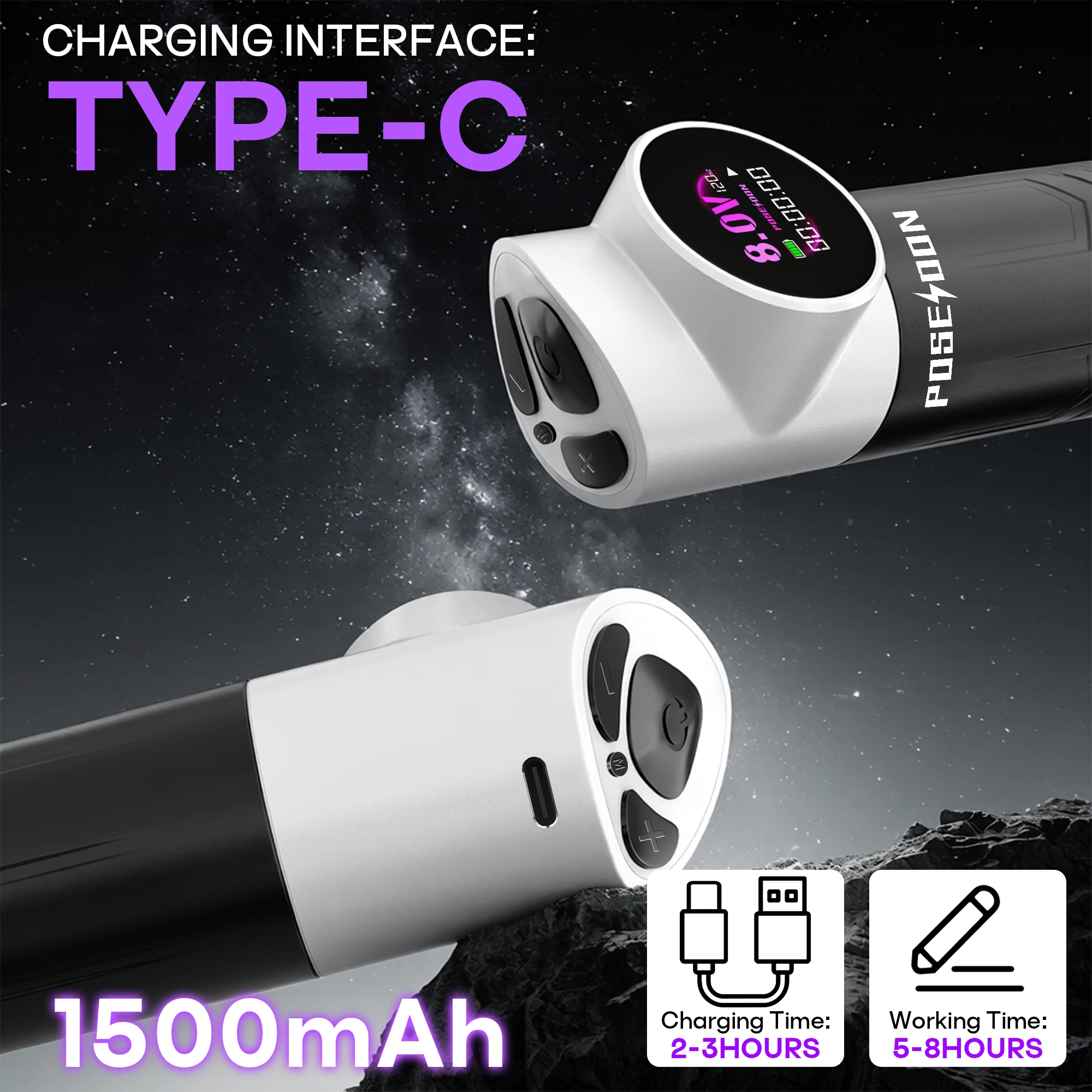 POSEIDON V5 مجموعة الوشم الجديدة الباندا قلم الوشم عدة لآلة الوشم تجميل دائم عدة اللاسلكية الوشم إمدادات الطاقة الوشم كيت