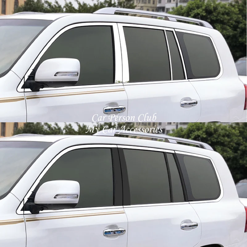 For 2008-2021 Toyota LAND CRUISER 200 V8 Door Window B/C Pillar Middle Column Strips Stainless Moulding Frame Car Accessories