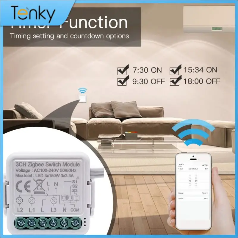 

3gang 4gang Breaker Tuya Support Two Way Control Mini Module Wireless 3.0 Switch Work With Gateway