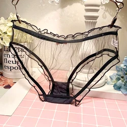 New Transparent Sexy Women Lace Panties Female Summer Pure Cotton Crotch Breathable Japanese Style Lolita Panty