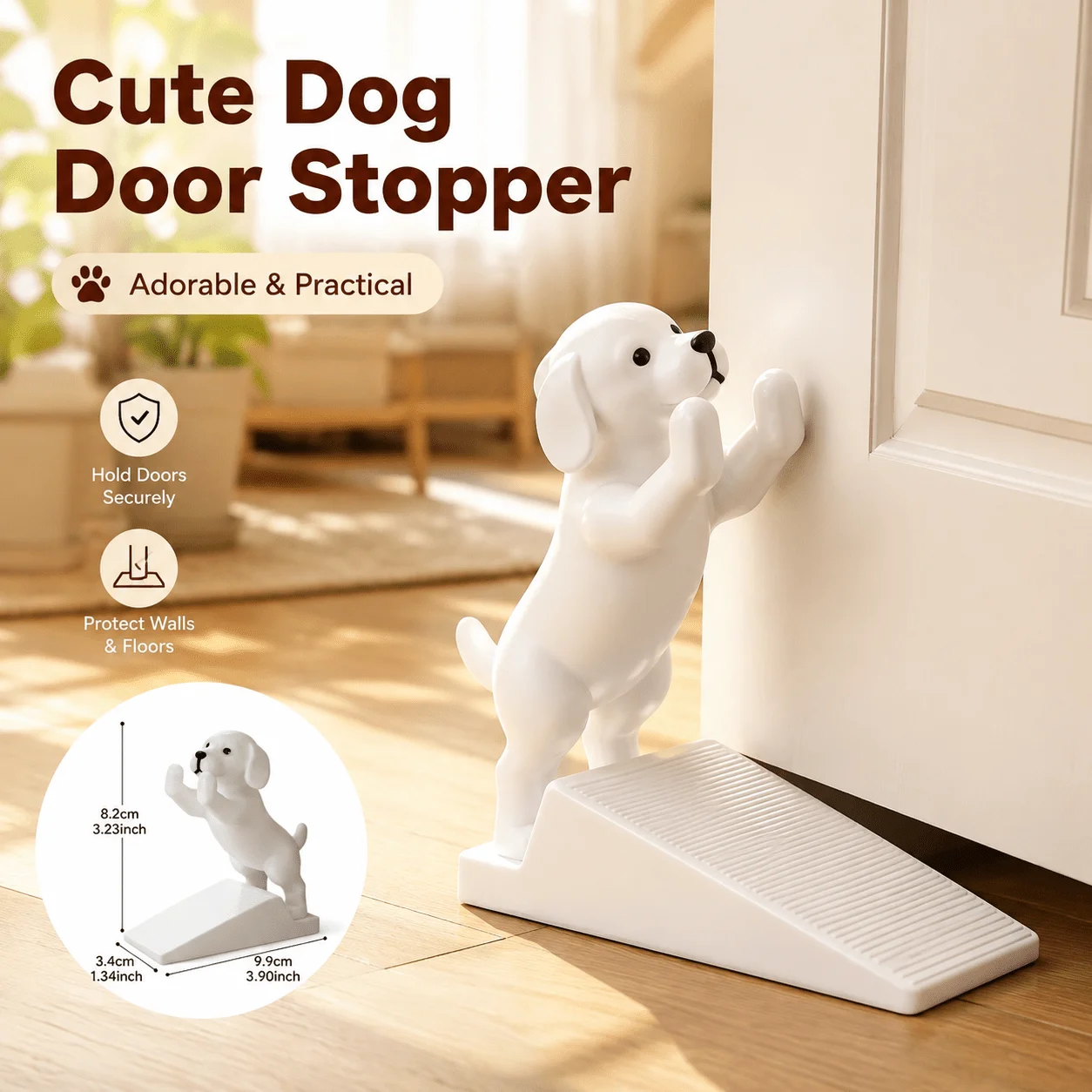 1Pack Cute Silicone Door Stopper Non-Slip Wedge Protects Walls Floors Portable Home For Bedroom Living Room Soft Decorative