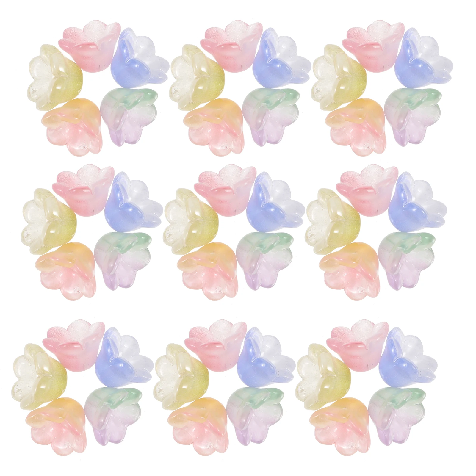 100 шт. стеклянные цветочные бусины легкие прочные глянцевые браслеты «сделай сам» ожерелья серьги принадлежности для изготовления ювелирных изделий ремесленный декор